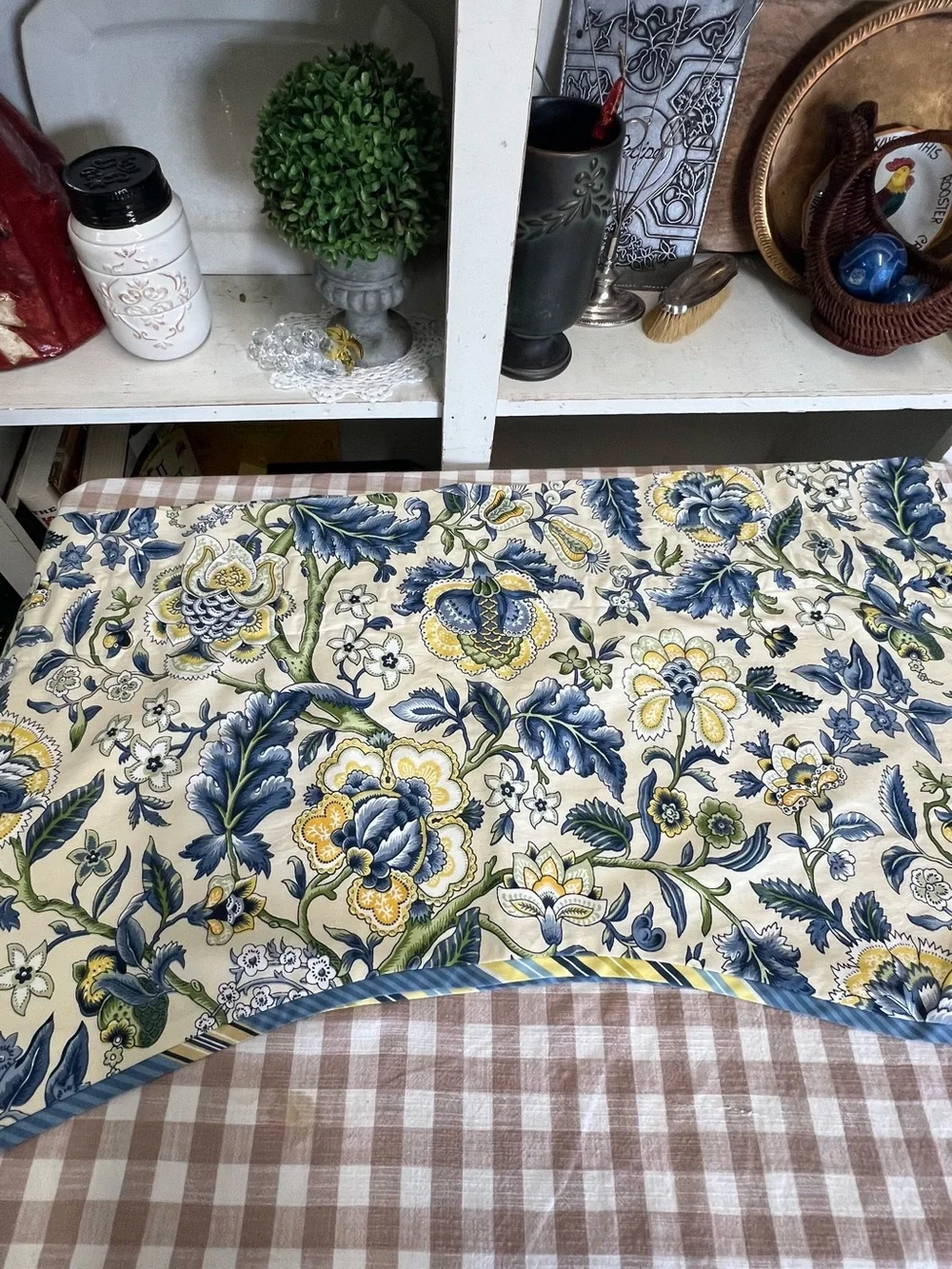 Waverly window valances curtain blue yellow imperial lined cottage core grandma